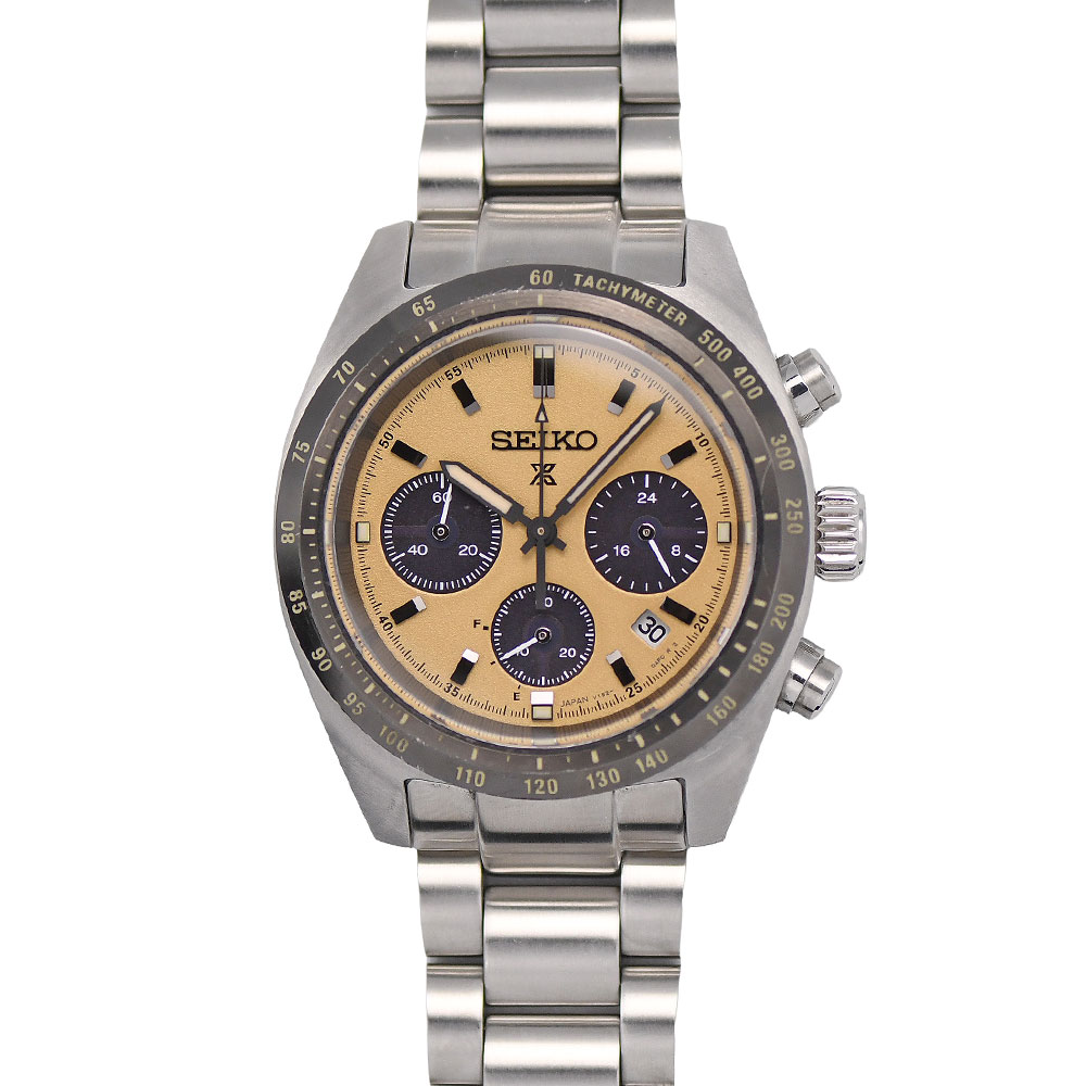  新入荷 セイコー SEIKO プロスペックス スピードタイマー ソーラー クロノグラフ メンズ 100m防水 サンドカラー文字盤 SBDL089 研磨仕上げ済み 