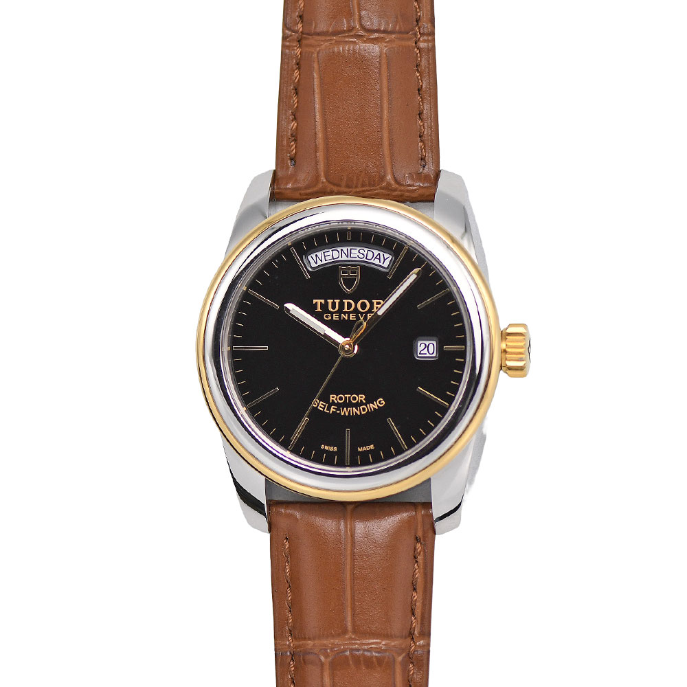 【クーポンでお得×さらにポイントUP】 新入荷 チューダー チュードル TUDOR グラマー デイデイト オートマティック メンズ 自動巻 SS/K18YG ブラック 56003 研磨仕上げ済み 【中古】