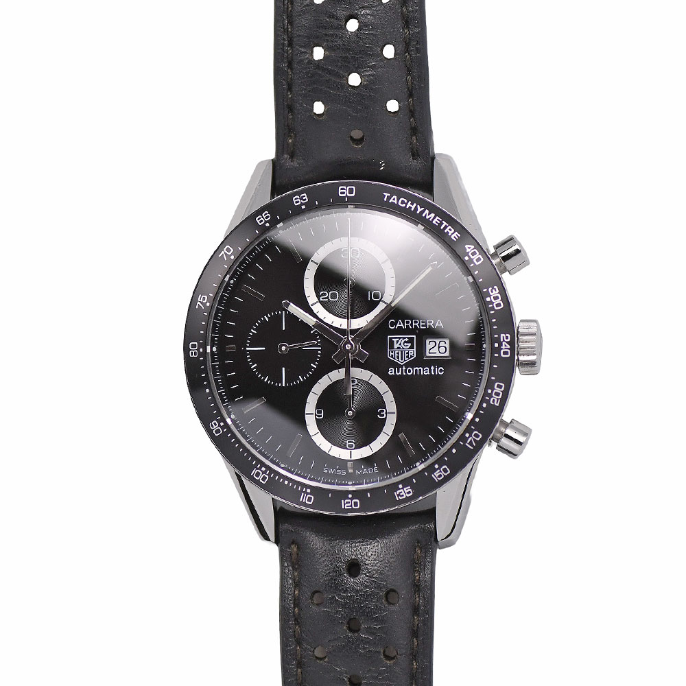 【クーポンでお得×さらにポイントUP】 新入荷 タグホイヤー TAG HEUER カレラ タキメーター クロノグラフ オートマティック メンズ 自動巻 ブラック CV2010.FC6205 研磨仕上げ済み 【中古】