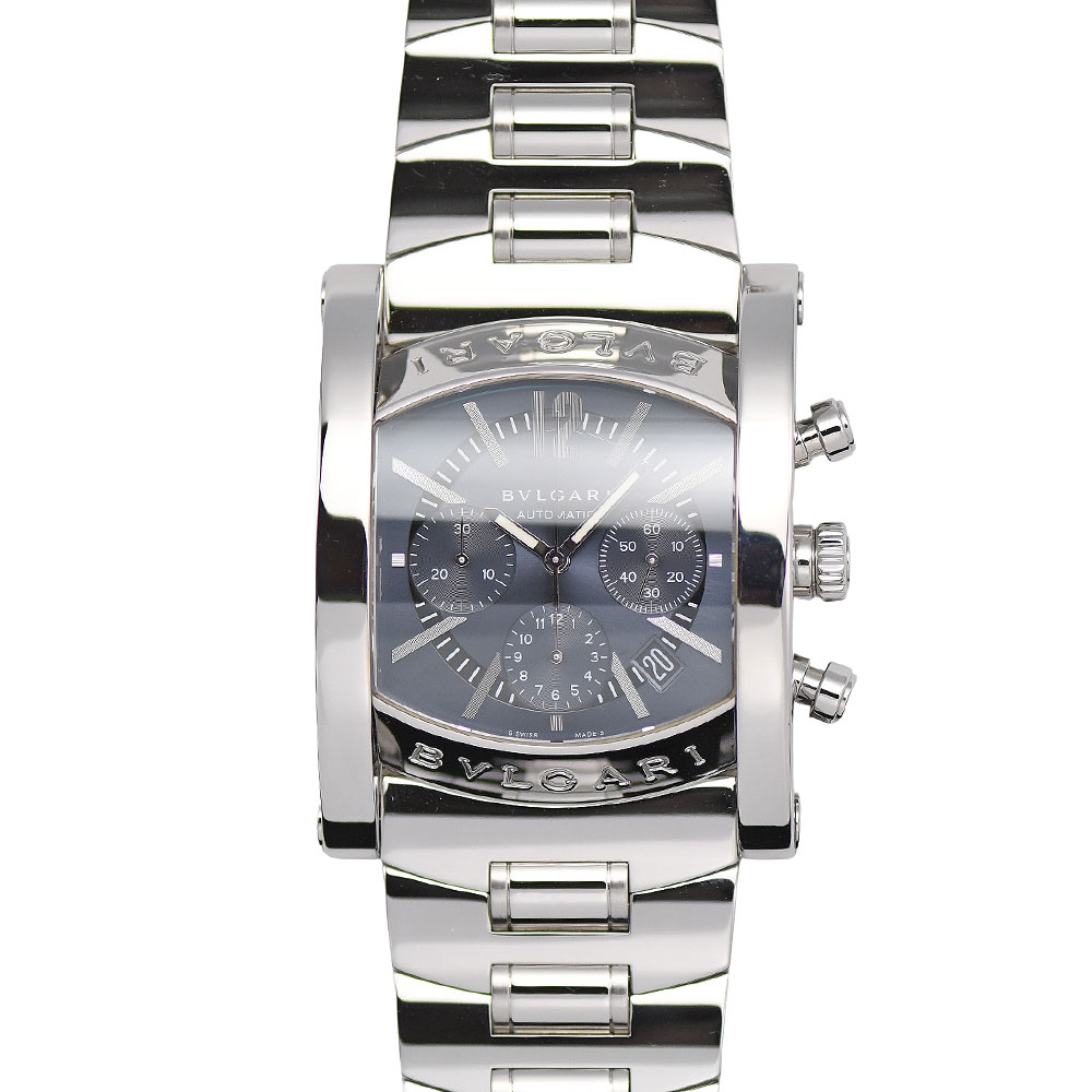 【クーポンでお得×さらにポイントUP】 新入荷 ブルガリ BVLGARI アショーマ 48MM クロノグラフ オートマティック メンズ 自動巻 ブルーグレー文字盤 AA48C14SSDCH 研磨仕上げ済み 【中古】