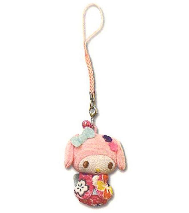 Rakuten - 【ネコポス発送】sanrio　サンリオ　和装ちりめんマスコット根付 マイメロディ　マイメロ　日本　お土産　キーホルダー