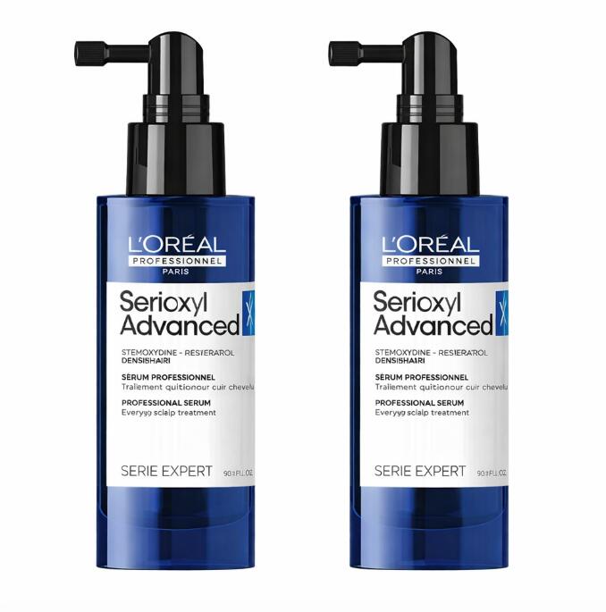 ♪新店開店価格♪　【2個セット】半額処分L'OREAL PROFESSIONNEL ロレアル セリオキシル アドバンスト デンサーヘア 90ml ×2個　ポンプ式 リニューアル ギフト用、誕生日プレゼント、頭皮　薄毛　抜け毛　ケア