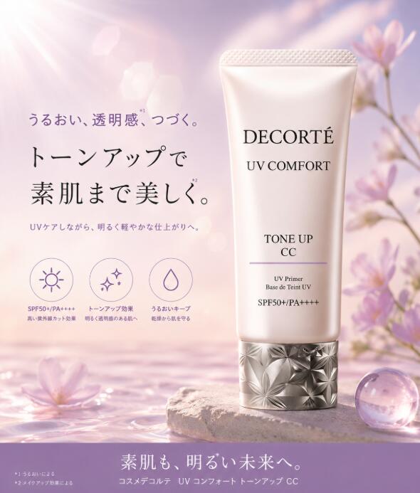 Rakuten - コスメデコルテ UV コンフォート トーンアップCC SPF50+ PA++++ 10 lavender rose 30mL アロマティックグリーンティの香り ラベンダーローズ 透明感 血色感 紫外線 3色のトーンアップUV