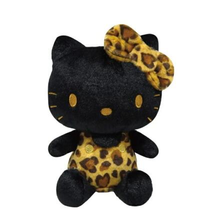乐天商城 - （送料無料）サンリオキャラクターズ 　ハローキティ（ヒョウ柄）お座り　ぬいぐるみ　ブラック・ブラウン　SANRIO　サンリオ　キティ　KTH-ON2-BKB