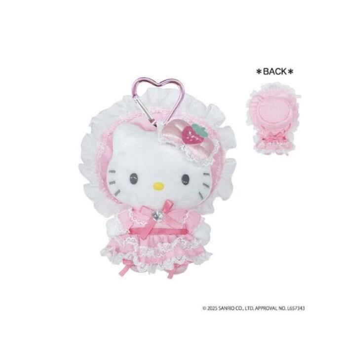 即納 送料無料『ハローキティ』ラブリーフリルマスコットキーホルダー ロリータ (ピンク)　キティ　キティちゃん　ネコポス発送