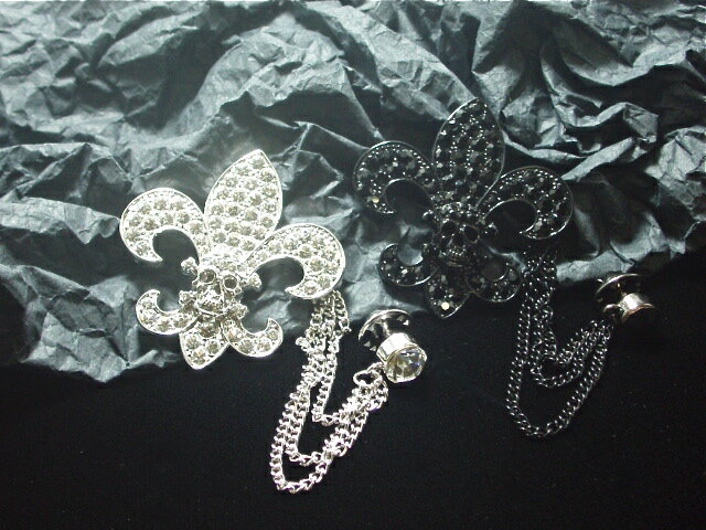 ◆Angelina◆ラインストーンフレア&ビッグストーンラペルピン・ピンブローチ/BR-2399-2【メール便可】