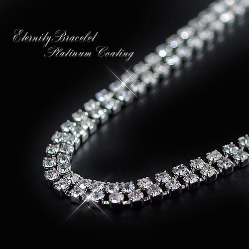 【ロングヒット/大人気】108石の2連エタニティーテニスブレスレット(SL-1057)