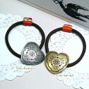 アンティークcollar ハートポニー【メール便可】ヘアゴム ヘアアクセサリー ヘアポニー エスニック Heart