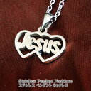 ステンレスジュエリー Jesus Double Heart Pendant トップ：15x22x2mm 45cmチェーン 【メール便可】 ハート ダブルハート イエス ペンダント ネックレス シルバー