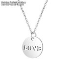 ステンレスジュエリー LOVE フラットラウンドプレートペンダントネックレス ステンレス Stainless ラブ ペンダント ネックレス ラブ シルバー