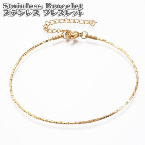 ステンレスブレスレット コアーナチェーン 20+5cm Gold Stainless Coreana Chain コアーナ チェーン ステンレス ブレスレット ゴールド