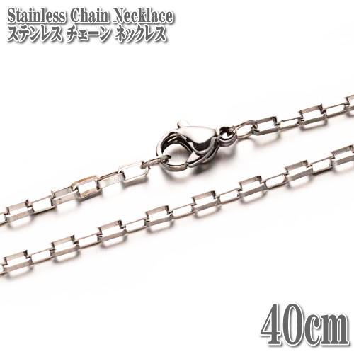 XeXlbNX xl`A`F[ 40cm 2mm Vo[ lbNX XeX `F[ Stainless Silver