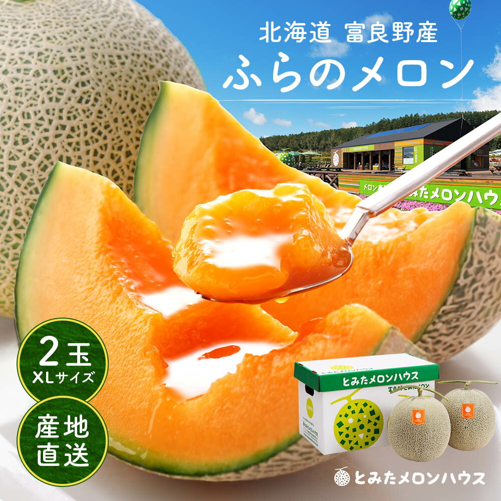 お中元 メロン 富良野メロン 2玉 約4.0kg(2.0kg×2玉) XLサイズ 秀品 贈答用【糖度15度以上】【送料無料】【産地直送】北海道 富良野 ふ..