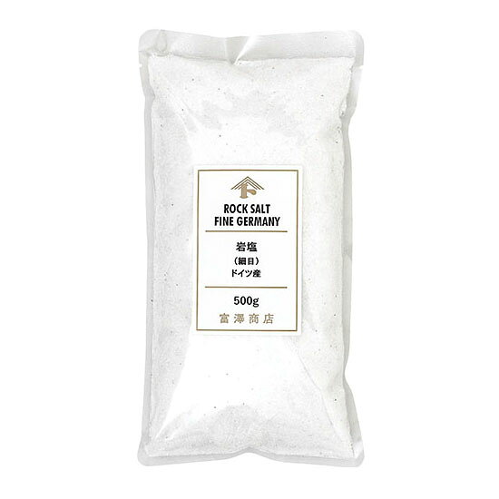 天然の岩塩を粉砕して粒の大きさを揃えただけの天然・自然塩です。管理番号：2607商品寸法(WXDXH)原材料名岩塩原産国名ドイツ原料原産地名なし保存方法直射日光、高温多湿を避け冷暗所に保存賞味期限(未開封時)日　※製造日を起点とした期限ですアレルギーなしコンタミネーション* 本品加工所では、小麦・乳成分・卵・そば・落花生・えび・かに・くるみを含む食品も扱っています。(特定原材料8品目中)栄養成分表示100g当たりエネルギー 0kcal たんぱく質0.1g 脂質0.1g 炭水化物0.1g 食塩相当量99.5 gこの表示値は、目安です。注意事項* 内容中の灰色粒は、カルシウム、マグネシウムなどの結晶で、お召し上がり頂いても問題ありません。◆商品の在庫・販売状況について◆・諸事情により、予告なく販売終了になる場合がございます。予めご了承ください。・当サイトに掲載されている商品は、ご購入可能な状態にあっても必ずしも在庫を保証するものではありません。予めご了承ください。詳細ご利用方法販売者株式会社富澤商店/東京都町田市小山ヶ丘3丁目22-9