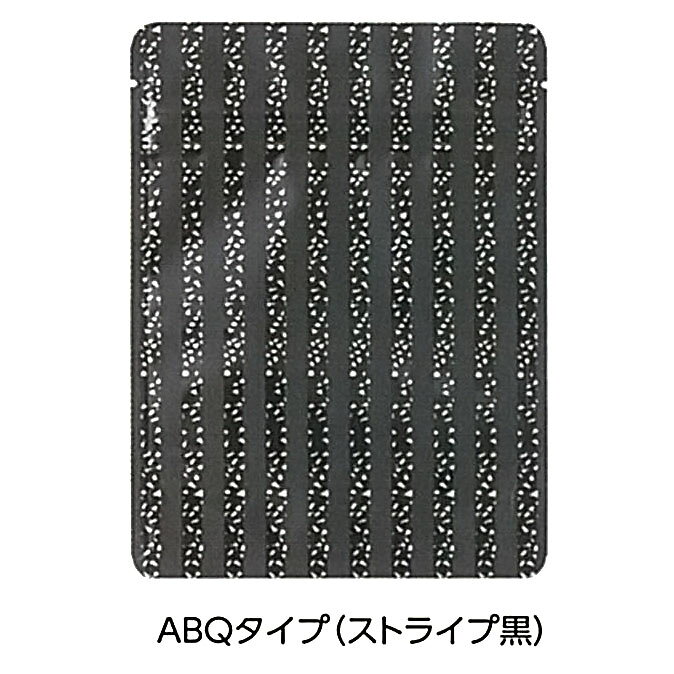 珍味、ナッツ、菓子類全般、海苔、茶葉等にお使いいただけます。 アルミ箔を使用し黒のストライプを印刷し高級感を持たせました。 ガスバリア性があり、遮光性と防湿性に優れたチャック付スタンドパック袋です。 ・脱酸素剤〇 ・乾燥剤〇管理番号：2607商品寸法(WXDXH)120×160(130)×34原材料名原産国名原料原産地名保存方法賞味期限(未開封時)日　※製造日を起点とした期限ですアレルギーコンタミネーション栄養成分表示エネルギー kcal たんぱく質g 脂質g 炭水化物g 食塩相当量 g注意事項◆商品の在庫・販売状況について◆・諸事情により、予告なく販売終了になる場合がございます。予めご了承ください。・当サイトに掲載されている商品は、ご購入可能な状態にあっても必ずしも在庫を保証するものではありません。予めご了承ください。詳細◆材質：PET#12//AL7/PE#15/LL#80 ◆サイド5mmシール、ノッチ入り、コーナーカット入りご利用方法販売者株式会社富澤商店/東京都町田市小山ヶ丘3丁目22-9