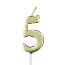 クラシックナンバーキャンドル「5」(ゴールド) / 1本【 富澤商店 公式 】