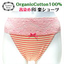 オーガニックコットン 100％茜染めピンクボーダー広幅レース深め ふんどしパンツ 女性用ふんどしショーツ ふんどし パンツ 褌 可愛いショーツ 下着 ショーツ レディース パンツ 綿 可愛い 履き心地 褌 綿100 締め付けない 女性用ショーツ 綿 綿パンツ