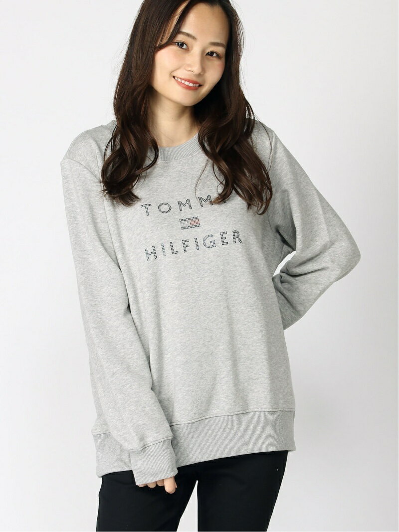 【SALE／50%OFF】(W)TOMMY HILFIGER(トミーヒルフィガー) ロゴスウェット TOMMY HILFIGER トミーヒルフィガー トップス スウェット・トレーナー グレー【RBA_E】【送料無料】[Rakuten Fashion]