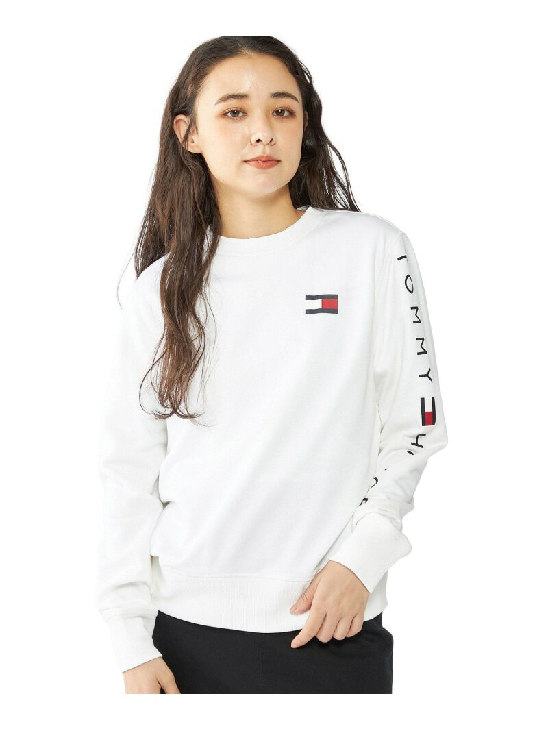 【オンライン限定】フレンチテリー ロゴ ロングスリーブスウェット TOMMY HILFIGER トミーヒルフィガー トップス スウェット・トレーナー ホワイト ブラック ネイビー【送料無料】[Rakuten Fashion]