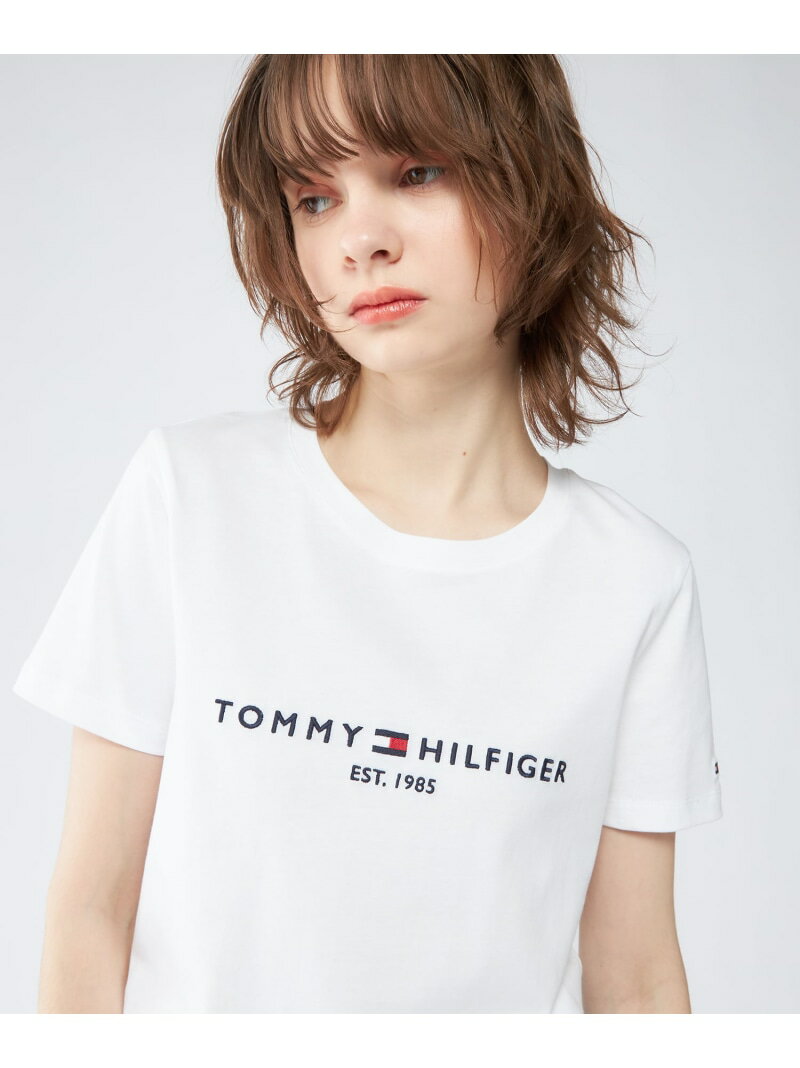 (W)TOMMY HILFIGER(トミーヒルフィガー) ベーシックロゴTシャツ TOMMY HILFIGER トミーヒルフィガー トップス カットソー・Tシャツ ホワイト ネイビー ブラック【送料無料】[Rakuten Fashion]