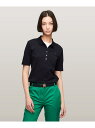 【SALE/40%OFF】レギュラーカラーピケショートスリーブポロシャツ TOMMY HILFIGER トミーヒルフィガー トップス ポロシャツ ネイビー ホワ...