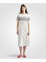 【SALE／50%OFF】(W)TOMMY HILFIGER(トミーヒルフィガー) REG STRIPE EMB MIDI TOMMY HILFIGER トミーヒルフィガー ワンピース・ドレス ワンピース ベージュ ネイビー【RBA_E】【送料無料】[Rakuten Fashion]