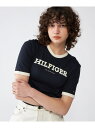 (W)TOMMY HILFIGER(トミーヒルフィガー) モノタイプフロッククルーネックTシャツ TOMMY HILFIGER トミーヒルフィガー トップス カットソー・Tシャツ ネイビー ブルー ベージュ ホワイト【送料無料】[Rakuten Fashion]