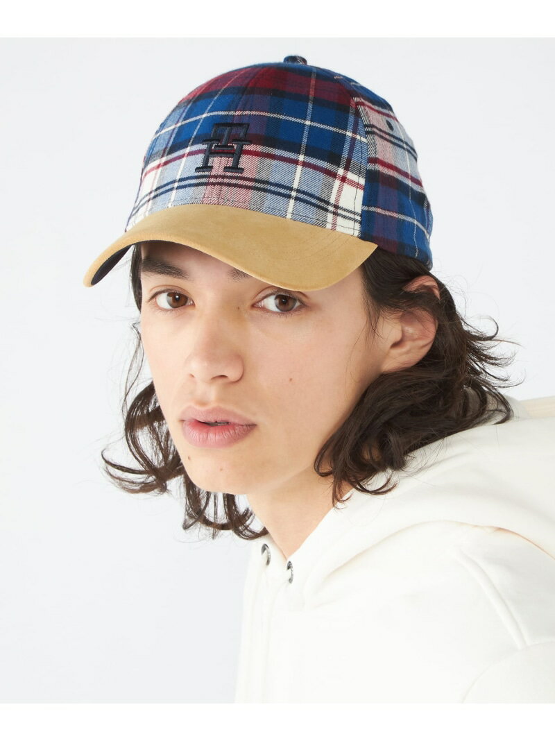 (M)TOMMY HILFIGER(トミーヒルフィガー) モノグラムタータンキャップ TOMMY HILFIGER トミーヒルフィガー 帽子 キャップ ブルー