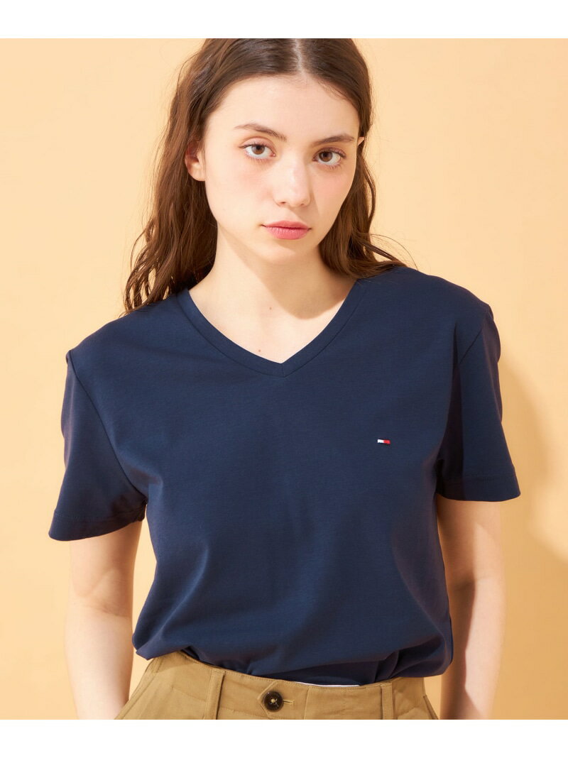 (M)TOMMY HILFIGER(トミーヒルフィガー) ワンポイントロゴTシャツ TOMMY HILFIGER トミーヒルフィガー トップス カットソー・Tシャツ ネイビー ブラック ホワイト