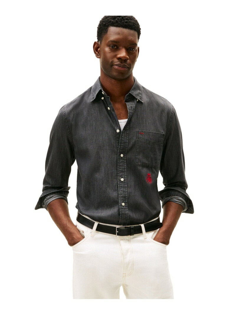 ワーカーデニムシャツ TOMMY HILFIGER トミーヒルフィガー トップス シャツ・ブラウス ブラウン【送料..