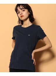 (W)TOMMY HILFIGER(トミーヒルフィガー) クルーネックTシャツ TOMMY JEANS トミーヒルフィガー トップス カットソー・Tシャツ ネイビー ブラック ホワイト[Rakuten Fashion]