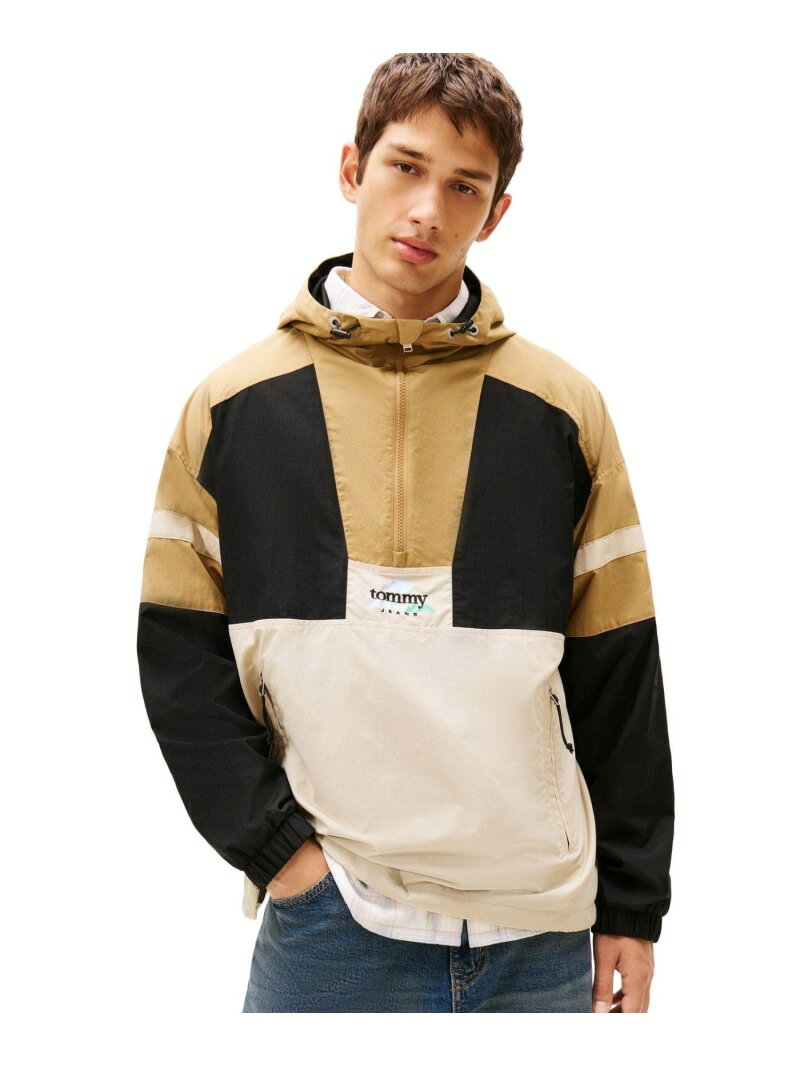 ライトウェイトナイロンアノラック TOMMY JEANS トミーヒルフィガー ジャケット・アウター ナイロンジャケット ブルー ブラウン【送料無料】[Rakuten Fashion]