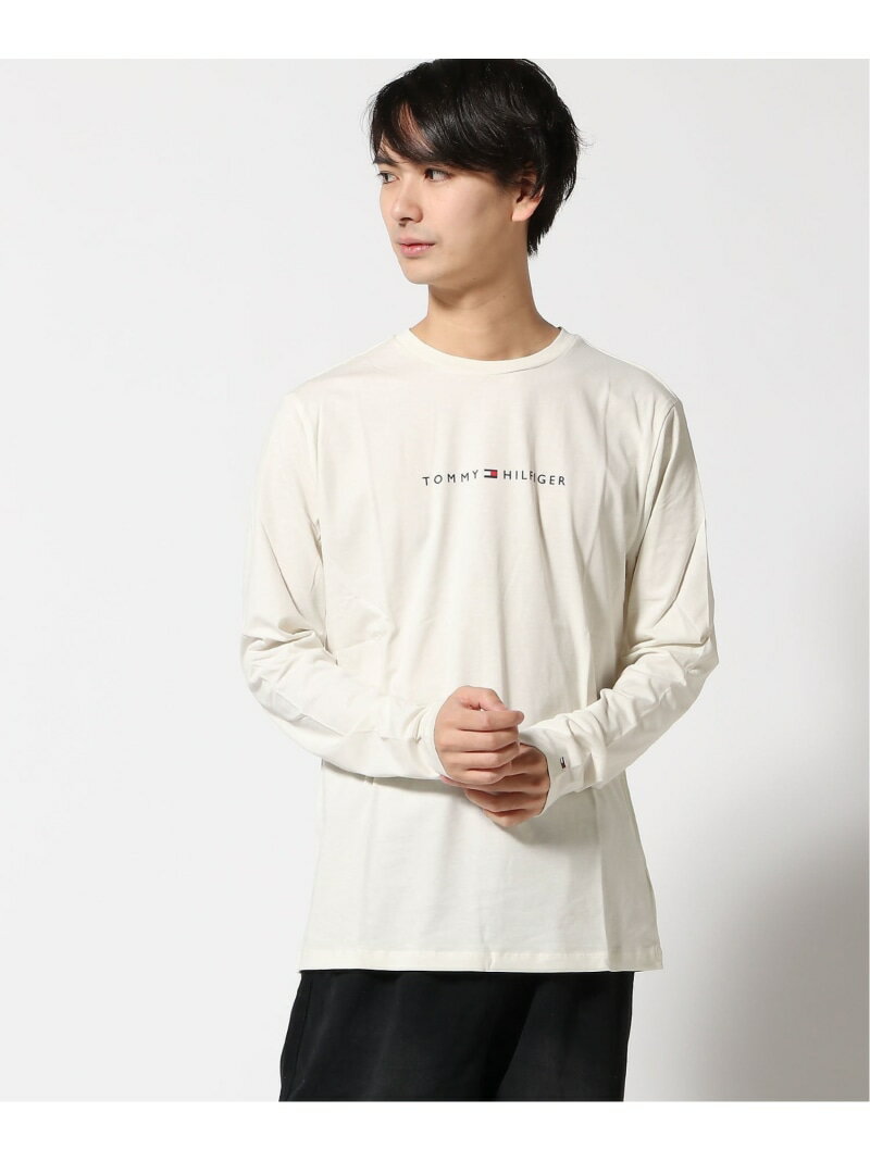 【オンライン限定】ロゴロングスリーブTシャツ ロンT TOMMY HILFIGER トミーヒルフィガー トップス カットソー・Tシャツ ネイビー グレー ホワイ...