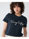 W TOMMY HILFIGER トミーヒルフィガー ロゴクルーネックTシャツ TOMMY HILFIGER トミーヒルフィガー トップス カットソー・Tシャツ ネイビー ブラック ホワイト【送料無料】[Rakuten Fashion]