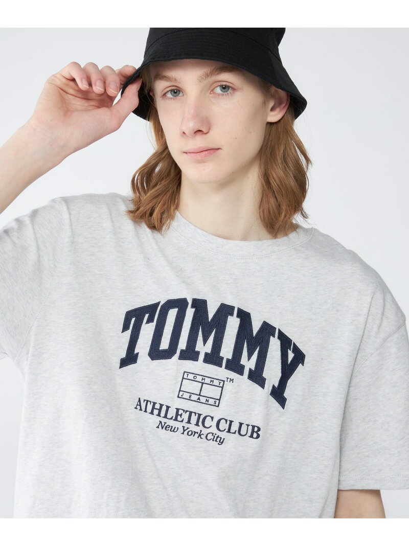 【SALE／10%OFF】(M)TOMMY HILFIGER(トミーヒルフィガー)TJM REG ATHLETIC CLUB TEE TOMMY HILFIGER トミーヒルフィガー トップス カットソー・Tシャツ グレー ブラック【RBA_E】【送料無料】[Rakuten Fashion]