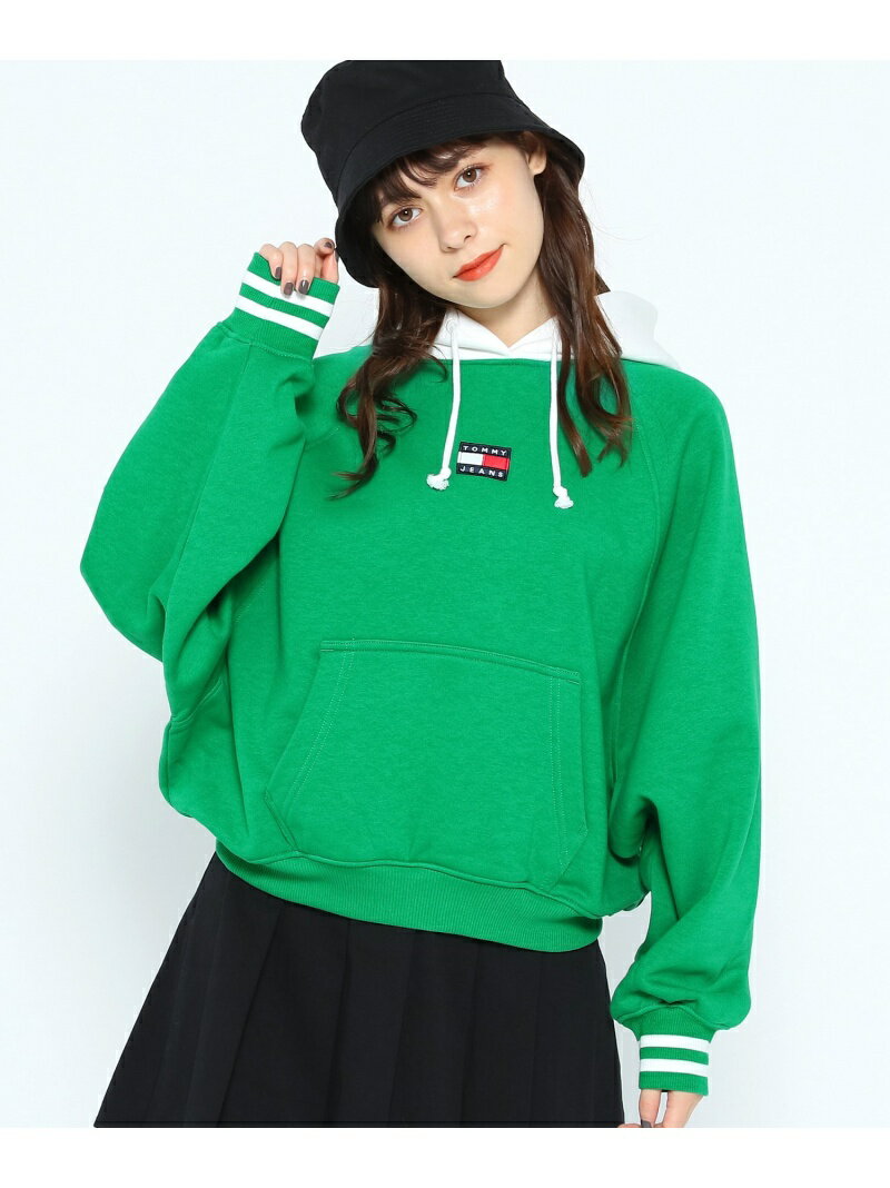 【SALE／30%OFF】(W)TOMMY HILFIGER(トミーヒルフィガー) オーセンティックリラックスパーカー TOMMY JEANS トミーヒルフィガー トップス パーカー・フーディー グリーン ネイビー【RBA_E】【送料無料】[Rakuten Fashion]のサムネイル