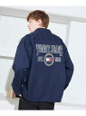 【SALE／40%OFF】(M)TOMMY HILFIGER(トミーヒルフィガー) コーチオーバーシャツ TOMMY JEANS トミーヒルフィガー トップス シャツ・ブラウス ネイビー ブルー ホワイト【RBA_E】【送料無料】[Rakuten Fashion]