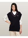 (W)TOMMY HILFIGER(トミーヒルフィガー) リラックスVネックチュニック TOMMY HILFIGER トミーヒルフィガー トップス ニット ネイビー【送料無料】[Rakuten Fashion]