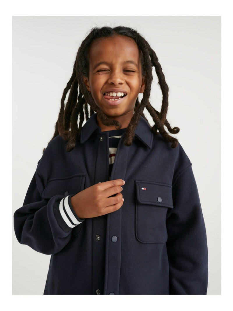 (K)TOMMY HILFIGER(トミーヒルフィガー) BOYS ポーラーフリースオーバーシャツ TOMMY HILFIGER トミーヒルフィガー トップス シャツ・ブラウス ネイビー