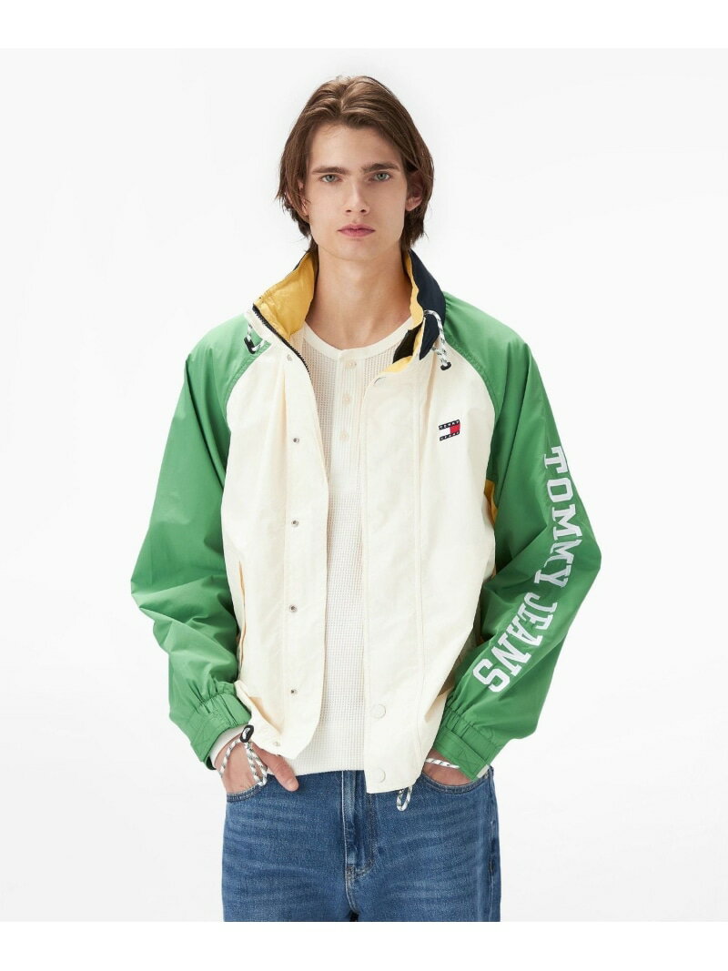 【SALE／50%OFF】カラーブロックジャケット TOMMY JEANS トミーヒルフィガー ジャケット・アウター ナイロンジャケット ホワイト ネイビー【RBA_E】【送料無料】[Rakuten Fashion]