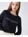 (W)TOMMY HILFIGER(トミーヒルフィガー) ベーシックロゴロングスリーブTシャツ TOMMY HILFIGER トミーヒルフィガー トップス カットソー・Tシャツ ネイビー ホワイト【送料無料】[Rakuten Fashion]