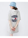 【SALE／40%OFF】(W)TOMMY HILFIGER(トミーヒルフィガー) アップリケジップパーカーワンピース TOMMY JEANS トミーヒルフィガー ワンピース・ドレス ワンピース グレー ブラック【RBA_E】【送料無料】[Rakuten Fashion]