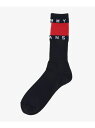 (M)TOMMY HILFIGER(トミーヒルフィガー) TJ BIG FLAG SOCKS TOMMY JEANS トミーヒルフィガー 靴下・レッグウェア 靴下 ブラック ホワイト[Rakuten Fashion]