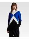 【SALE／40%OFF】(W)TOMMY HILFIGER(トミーヒルフィガー) Argyle Color Block Alpaca Sweater TOMMY HILFIGER トミーヒルフィガー トップス ニット ブルー【RBA_E】【送料無料】[Rakuten Fashion]