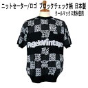 NEW夏 パジェロ 半袖クルーネックセーター/ニット 綿ポリエステル ロゴ英文字柄ブロック切替 黒