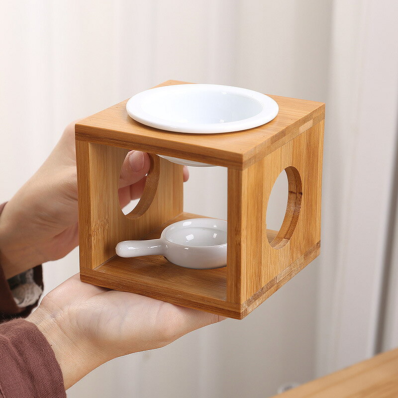 竹製 茶香炉 アロマポット アロマ炉 3点セット 陶器 香炉皿 アロマスタンド アロマバーナー キャンドル ティーライト 茶葉 精油 癒し 香り おしゃれ リラックス グッズ 北欧 ギフト プレゼント ヨガ 茶道具 茶葉用 母の日 誕生日 tommys2-10000583 トミーズハウス サンプル画像2