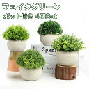 観葉植物 フェイク 卓上 4個セット かわいい 映える 卓上鉢植え フェイクグリーン 小さい ユニーク ミニ ポット 陶器鉢 癒し プレゼントにも デザイン 人...