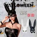 兔の耳付き フェイスマスク エナメル風 ハロウィン仮面 お面 アイマスク ウサギ マスク お面 かぶりもの 被り物 黒色 帽子 バニーガール仮装 ボンテージ 変...