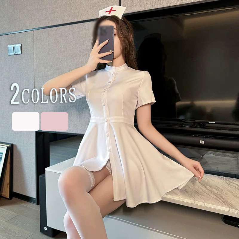樂天商城 - ハロウィンコスプレ ナース服 コスプレ衣装 半袖 ワンピース セクシー コスチューム タイトスカート レディース 白衣天使 看護婦 看護師 制服 白衣 大人用 仮装 ハロウィン仮装 セット かわいい 可愛い 仮装 男ウケ ハロウィン こすぷれコスプレ ナース服 医者 前開き