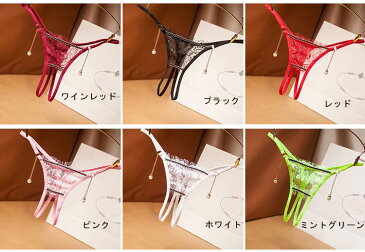 オープンクロッチ 穴あき ショーツ 股割れ パール ビーズ付き オープンショーツ Tバック ショーツ セクシー ランジェリー レディース 下着 スタンダード 女性用 パンティ パンツ インナー タンガ キュート 婦人下着 花柄 紐 ひもエロ 透け 超過激